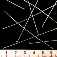 50 forsølvede perlestilke med plade. 7 cm.